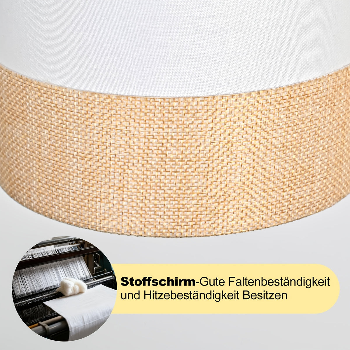 Lampadaire blanc à deux têtes orientables en tissu, douille E14