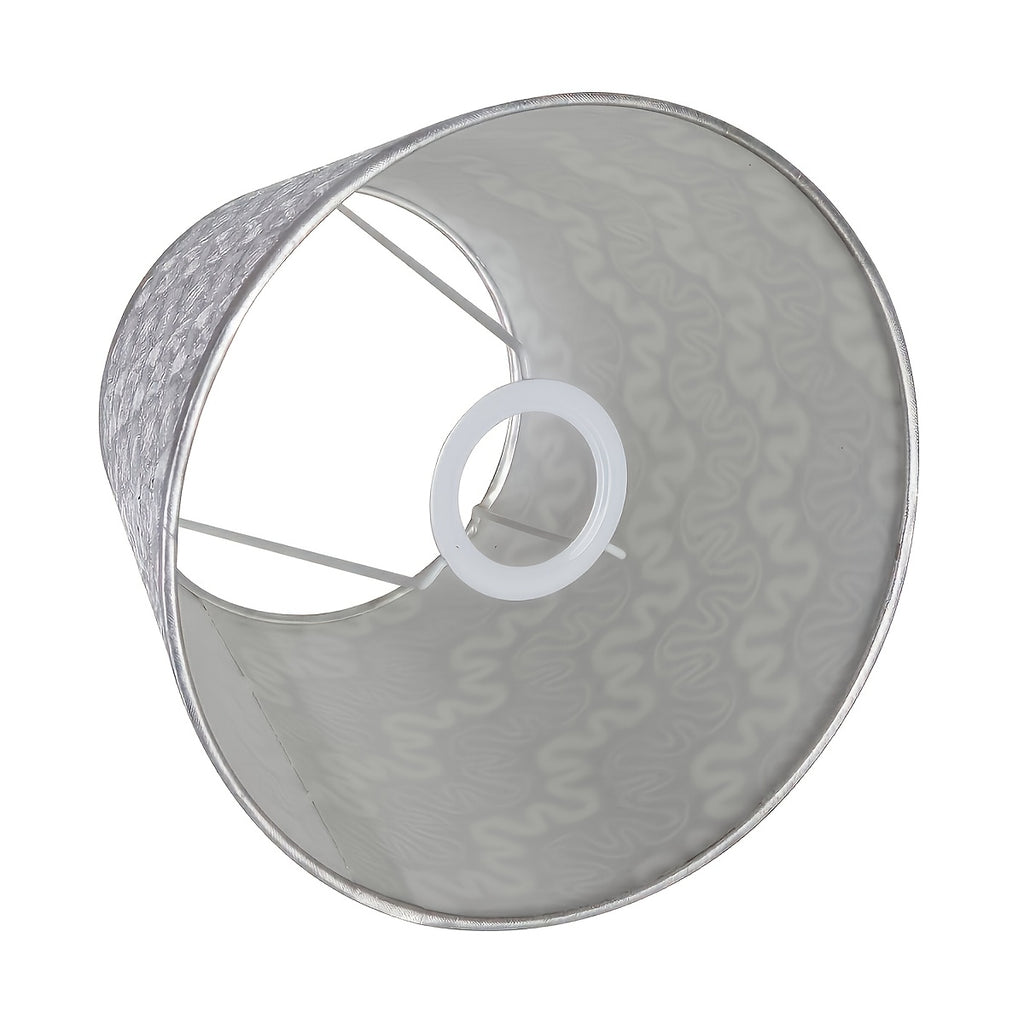 Lot de 2 abat-jour à motif argenté ondulé et liseré, Ø 22 cm