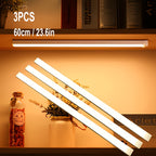 Lot de 3 réglettes LED à détecteur, 25, 35 ou 60 cm, trois fixations