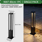 Borne lumineuse extérieure en aluminium noir, LED 3000K, 60 ou 80 cm