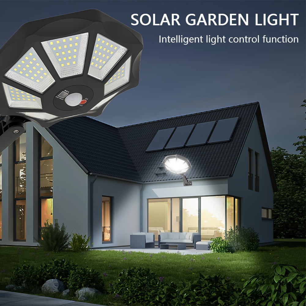 Projecteur solaire octogonal 168 LED à détecteur, lot de 2