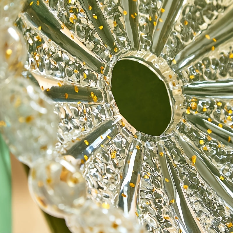 Abat-jour fleur de lotus translucide à paillettes dorées, Ø 25 cm