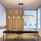 Suspension linéaire à cônes GU10, 4 ou 6 lumières, blanc ou doré