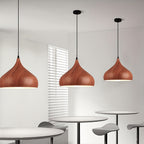 Abat-jour de suspension cloche effet bois, Ø 32 cm, deux teintes