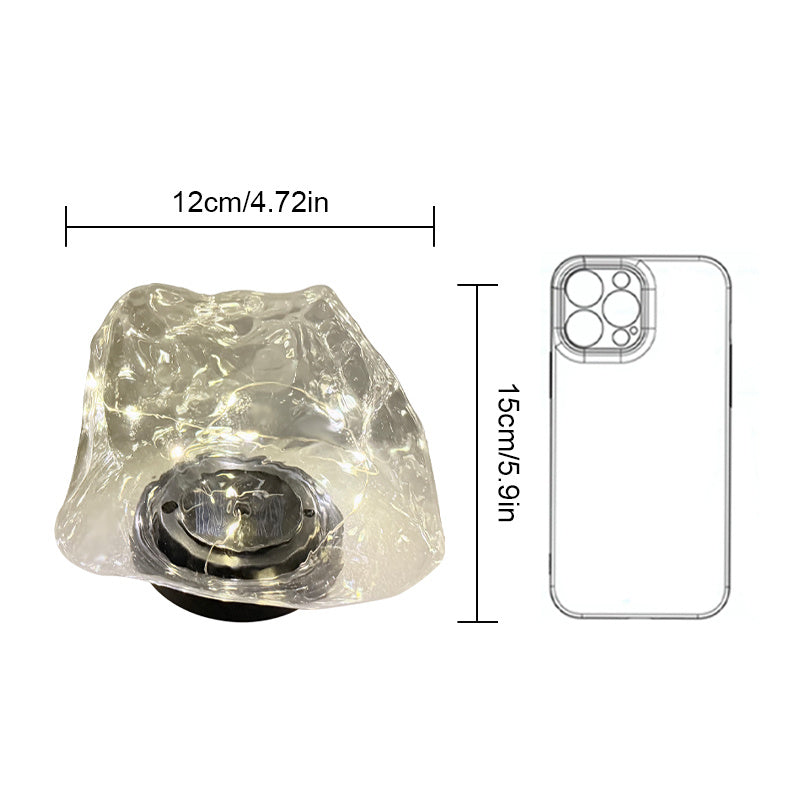 Lampe solaire rocher de cristal à micro-LED, lot de 4 pièces