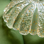 Abat-jour fleur de lotus translucide à paillettes dorées, Ø 25 cm