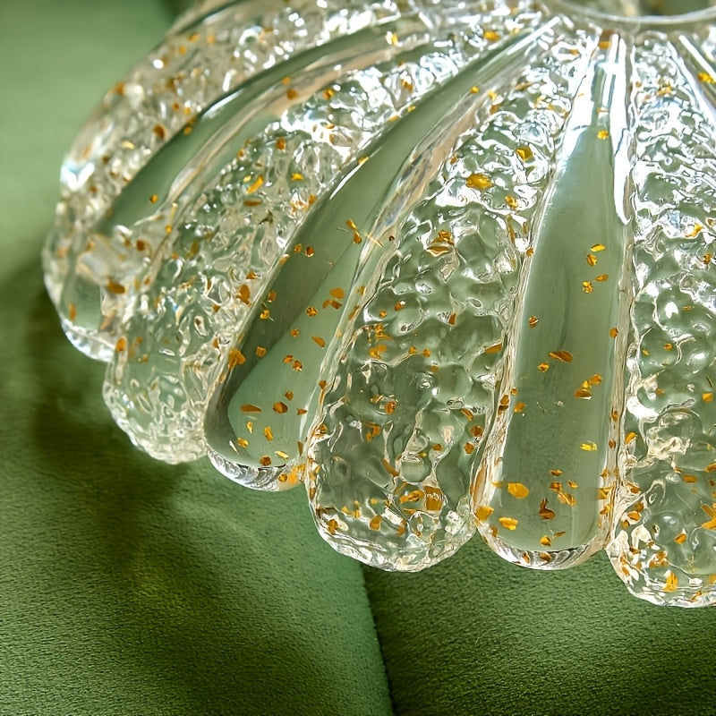 Abat-jour fleur de lotus translucide à paillettes dorées, Ø 25 cm