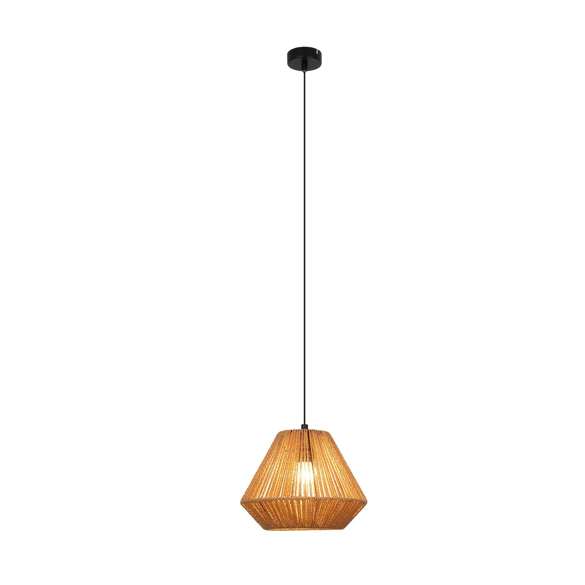 Suspension en corde tressée, forme diamant ou tambour, Ø 25 cm