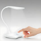 Lampe de bureau LED tactile à col flexible blanc, 14 LED à 5000 K