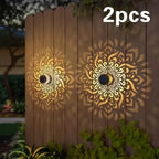 Applique solaire à motifs projetés, cylindre ajouré, lot de 2