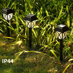 Lot de 6 lanternes solaires carrées à diffuseur ondé et ogives, IP44