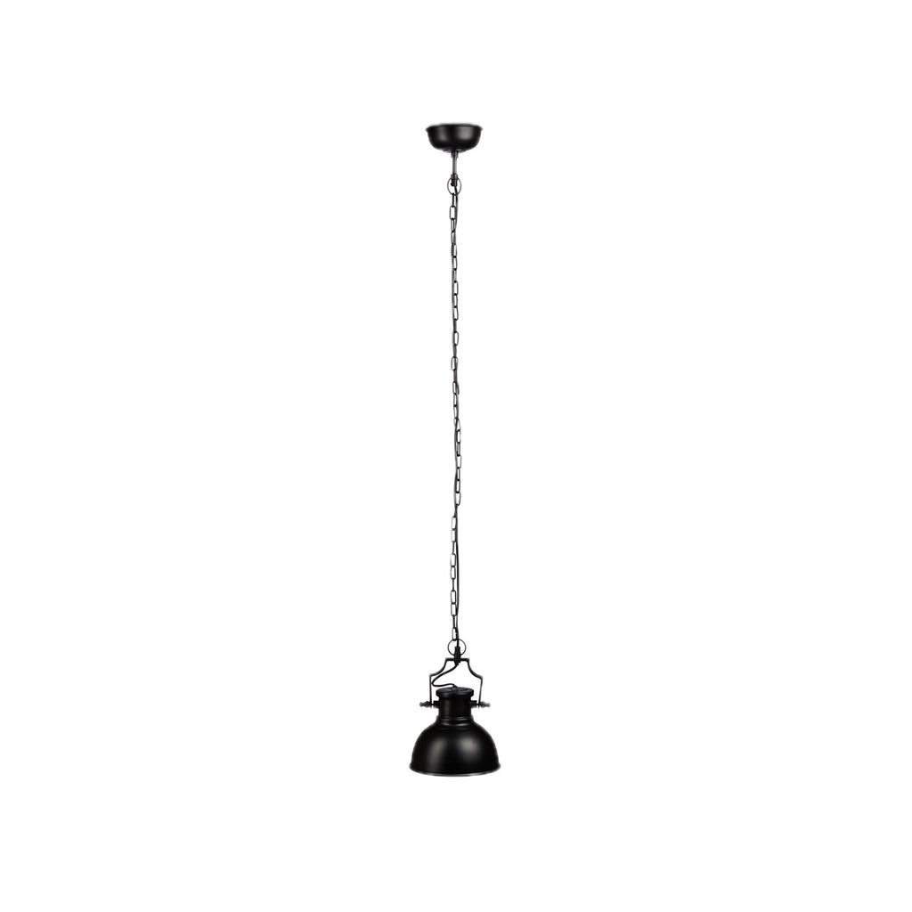 Suspension noire sur chaîne, dôme Ø 21 cm à intérieur cuivré