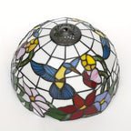 Verre de remplacement en vitrail colibris et fleurs, Ø 30 cm