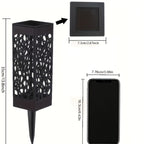 Lampe solaire colonne noire à découpes craquelées, lot de 4 piquets