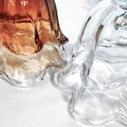 Verre de remplacement fleur côtelée en dégradé ambré, Ø 15 cm