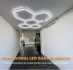 Plafonnier LED hexagonal en kit pour garage ou atelier, 24 à 68 tubes