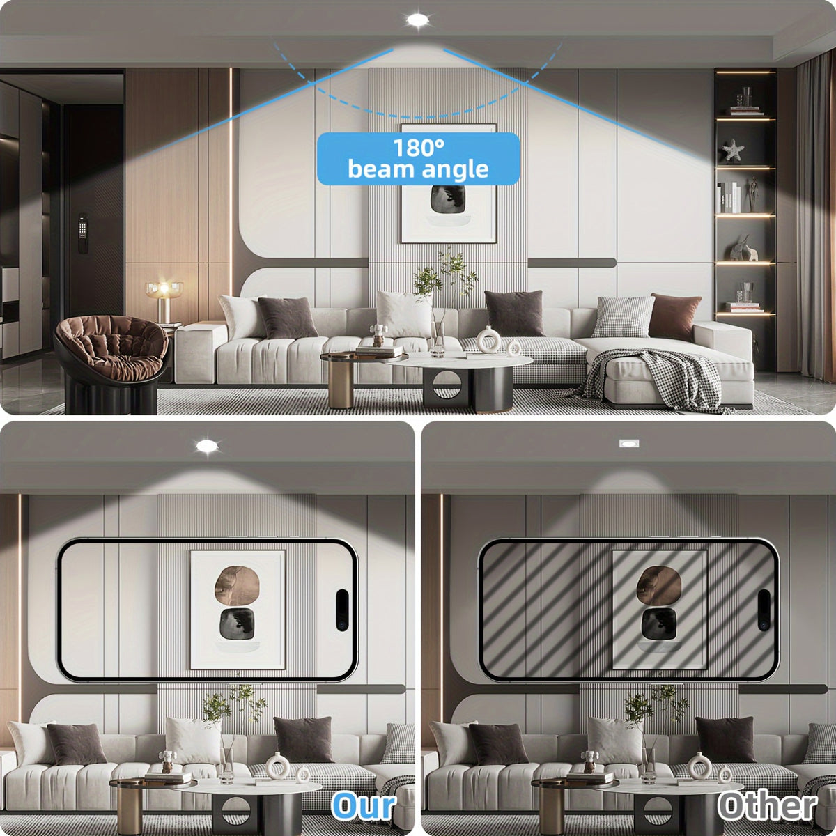 Lot de 20 spots LED ronds encastrés, 3W à 24W, de Ø 8,2 à 29,5 cm