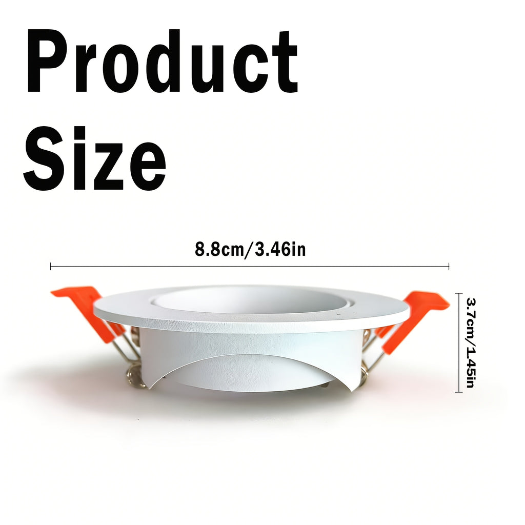 Support de spot encastrable orientable blanc Ø 8,8 cm, lot de 2