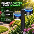 Lampe solaire d'allée à double tête, 24 LED, lot de 4, 8 ou 12