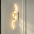 Applique murale LED dorée en S de 60 cm, lumière blanc neutre 4000 K