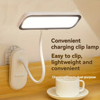 Lampe à pince rechargeable à tête rectangulaire, à poser ou fixer