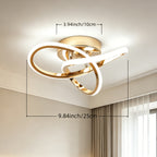 Petit plafonnier LED doré à anneaux entrelacés, blanc neutre, 25 cm