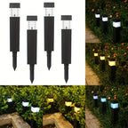 Borne solaire carrée noire à lamelles translucides, lot de 4