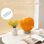 Lampe de chevet globe en verre coloré, socle métal, USB, 19 cm