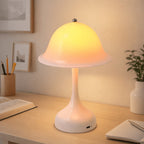 Lot de 2 lampes champignon sans fil blanches, tactiles, 24,5 cm