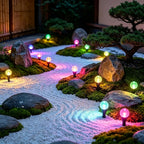 Guirlande solaire de jardin à 30 boules craquelées, 8 modes