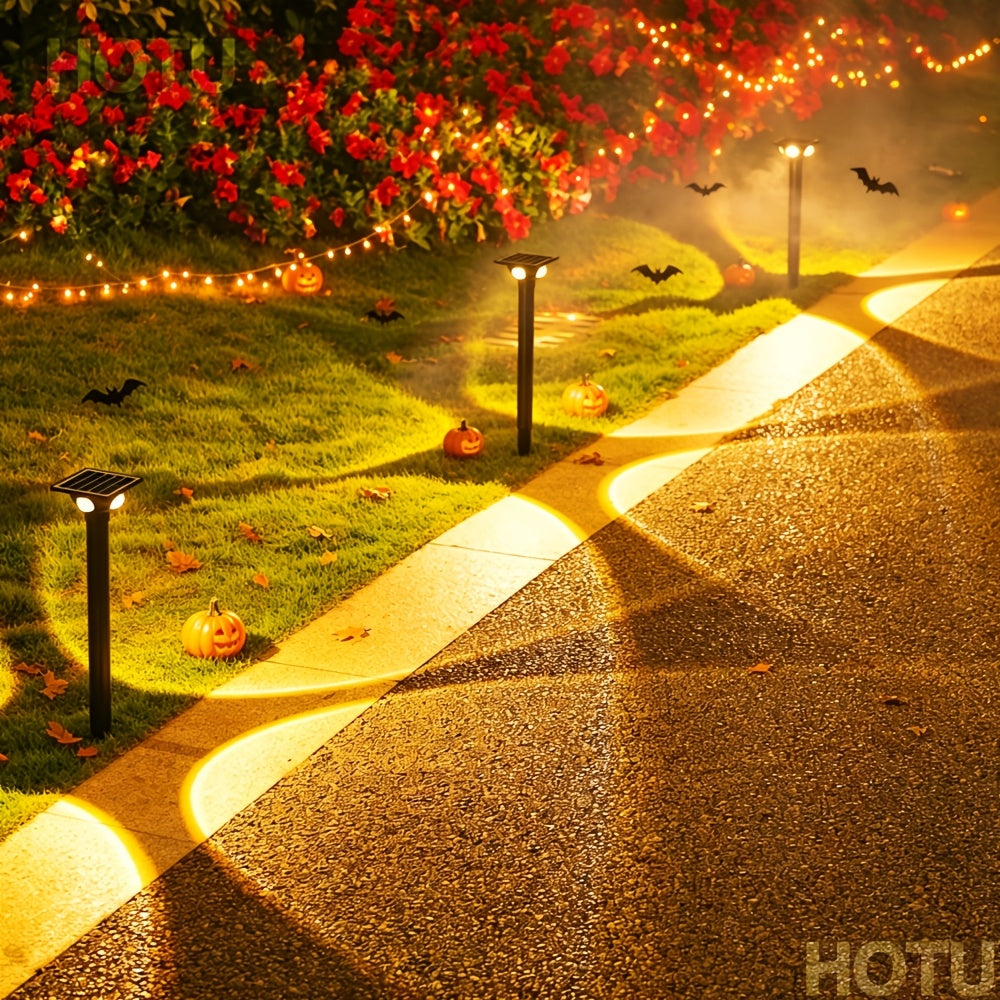 Projecteur solaire de jardin à 4 faisceaux sur piquet de 46 cm