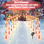 Lampe solaire sucre d'orge de Noël pour allée, 8 modes lumineux