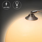 Lampadaire arc blanc, globe orientable et socle en marbre, 190-210 cm