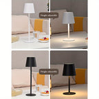 Lampe de table LED sans fil à abat-jour évasé, blanche ou champagne