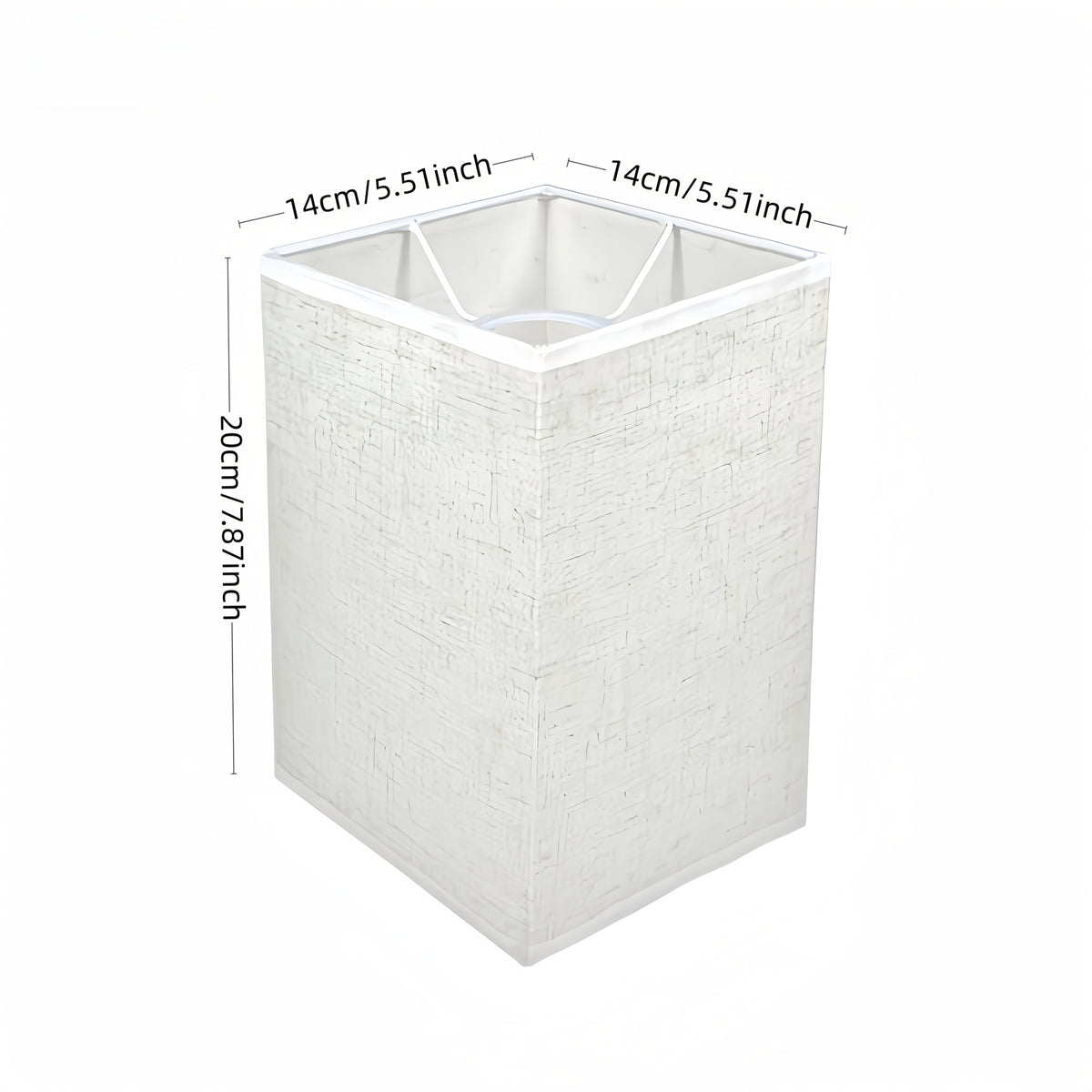 Lot de 2 abat-jour rectangulaires blanc cassé, 14 x 14 x H 20 cm