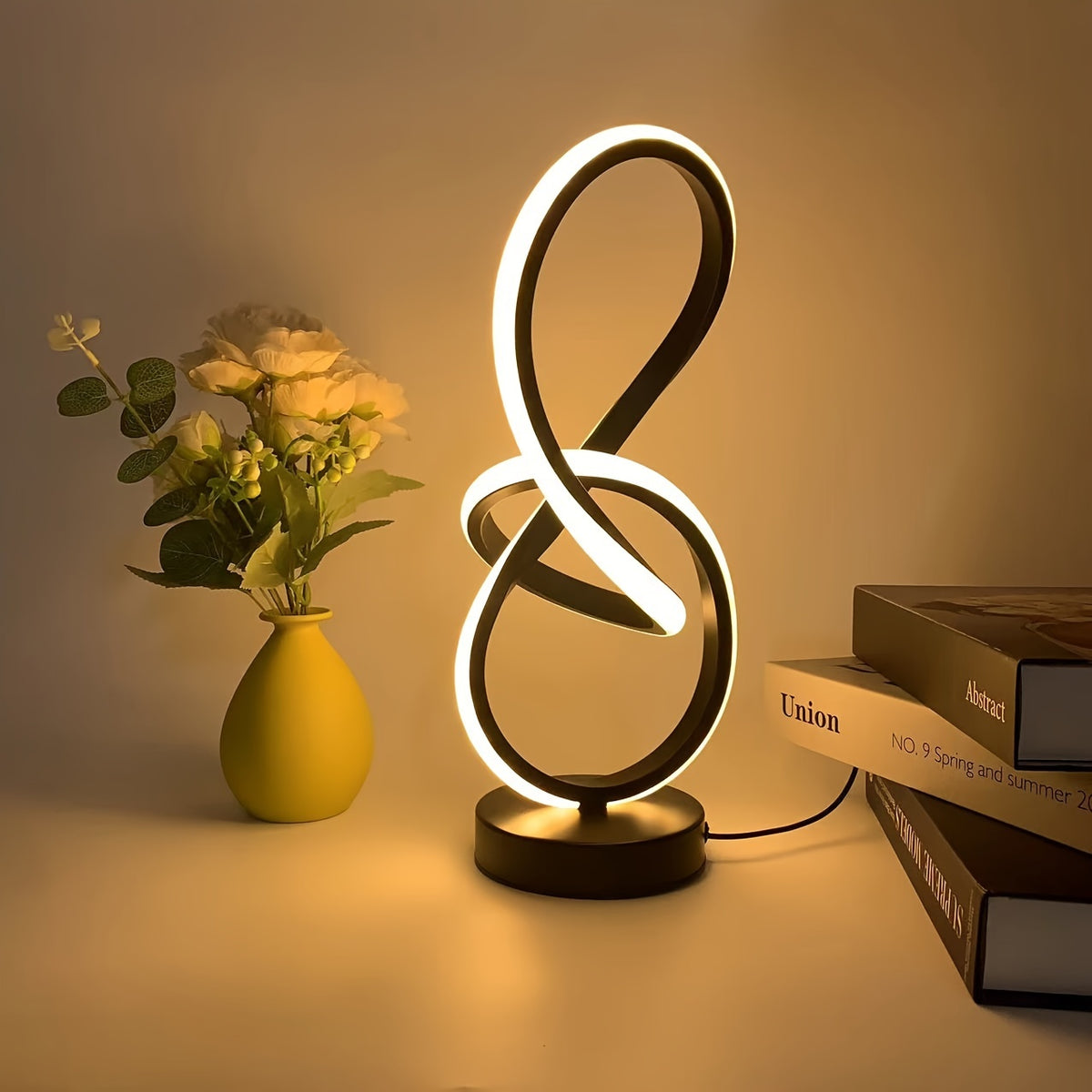 Lampe de bureau LED design en nœud lumineux, 31,5 cm, 3 teintes