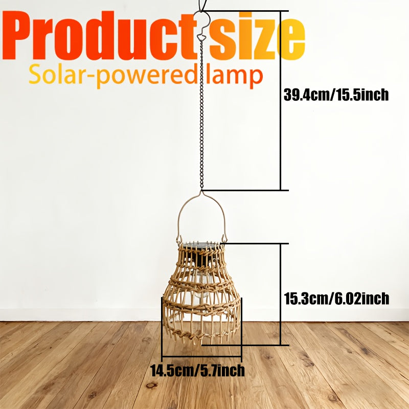 Suspension solaire effet rotin tressé, lot de 2, batterie 1000 mAh