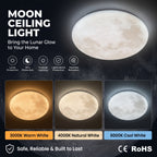 Plafonnier LED pleine lune Ø 33 cm, trois teintes à l'interrupteur