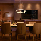 Lustre LED spirale à deux niveaux Ø 40 cm, blanc ou noir, 34 W