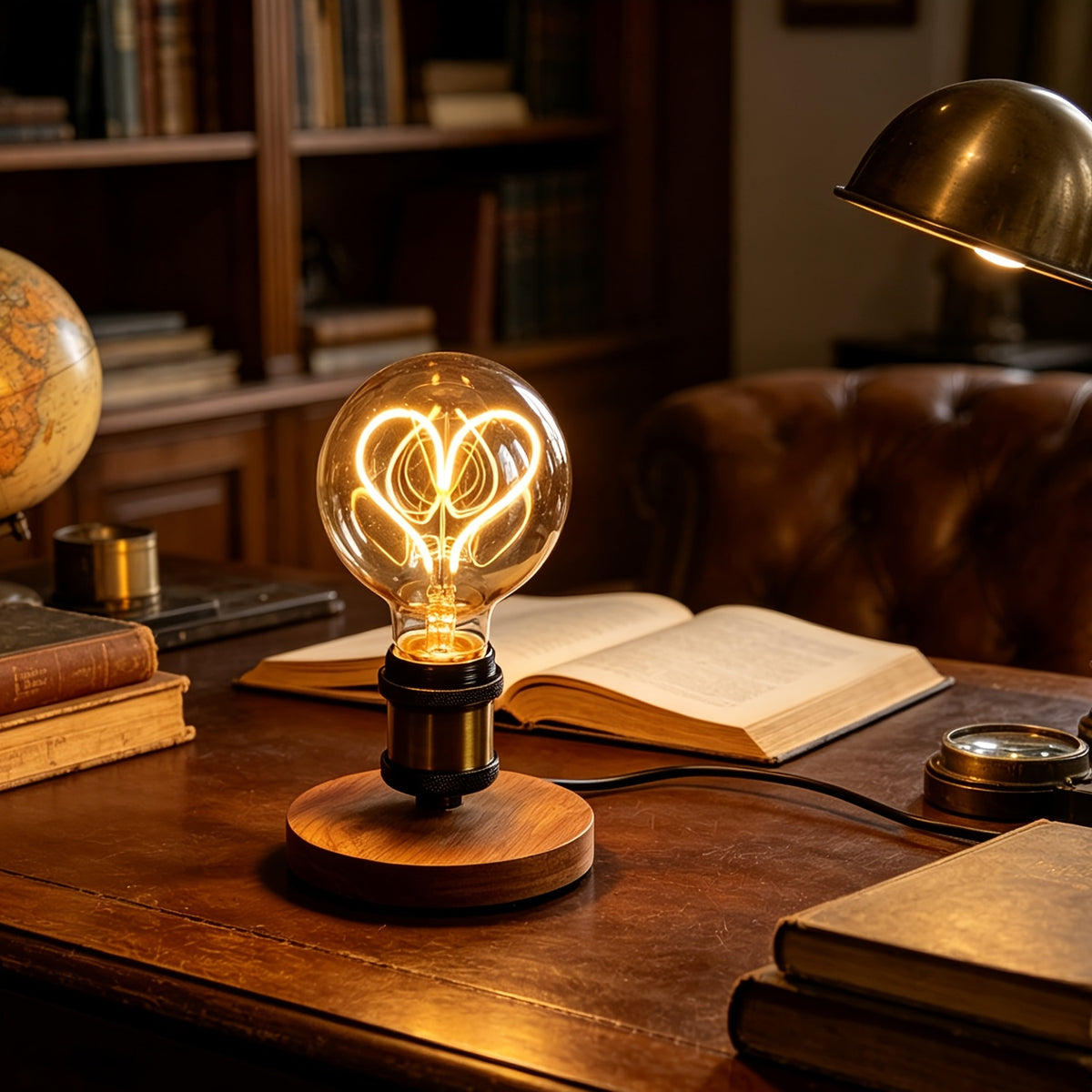 Ampoule LED filament en forme de cœur G95, culot E27, rétro