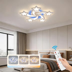 Plafonnier LED étoiles filantes Ø 70 cm, éclairage RVB et télécommande
