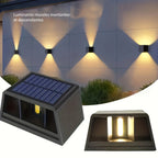 Applique murale solaire double faisceau blanc chaud, angle réglable