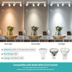Spot de plafond 4 cylindres blancs orientables, barre 55 cm, GU10