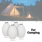 Suspension solaire en tissu blanc ajouré, lot de 4 lanternes, IP44