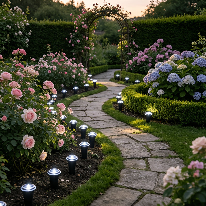 Guirlande solaire de 40 mini piquets lumineux pour bordure, 10 m
