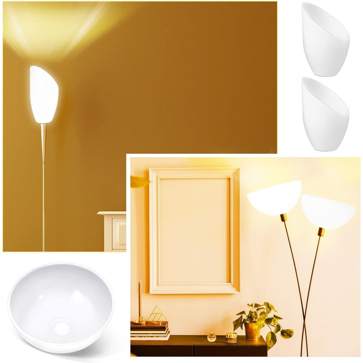 Coupe et tulipe de rechange pour lampadaire liseuse