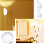 Lot de 2 abat-jour en plastique blanc pour lampadaire avec liseuse