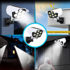 Projecteur solaire façon caméra de surveillance, 77 LED, lot de 2