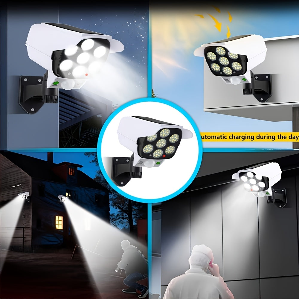 Projecteur solaire façon caméra de surveillance, 77 LED, lot de 2