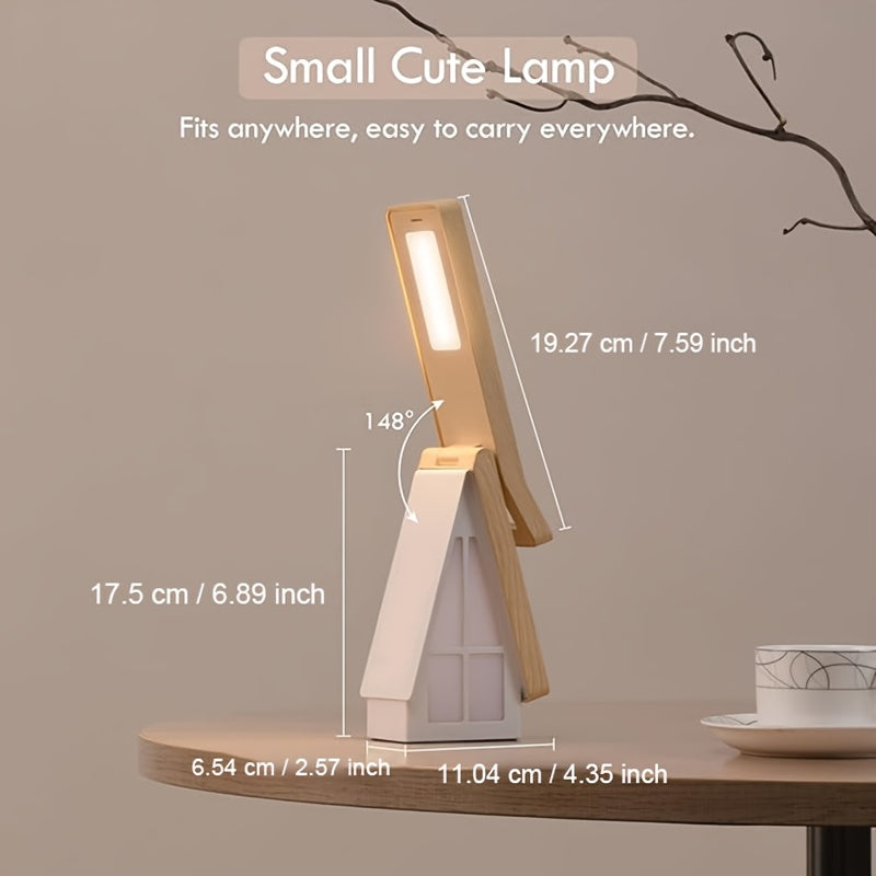 Lampe de chevet LED maisonnette 2 en 1, veilleuse et lampe de bureau